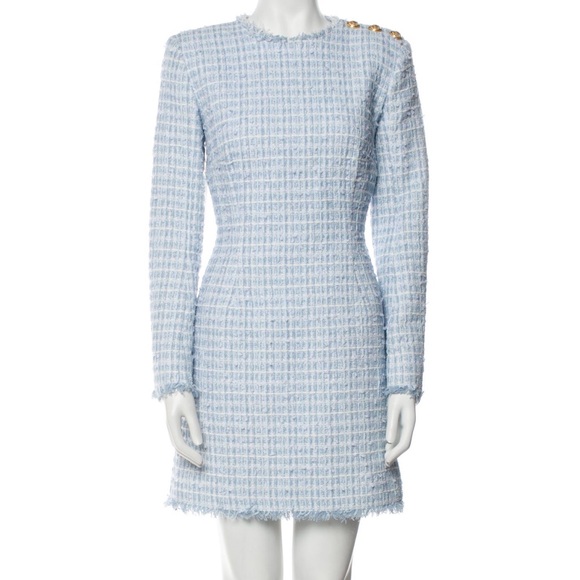 BALMAIN blue tweed mini dress is available for purchase on au PAY Market -  Imported Goods Online Store Co.Ltd. | au PAY Market - Online Shopping Site